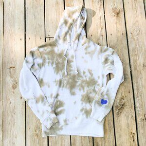 Olive & White Fleece Hoodie